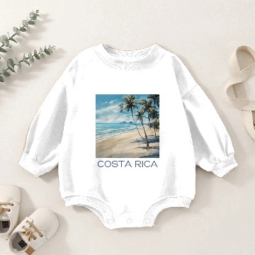 Discover Costa Rica Palm Tree Beach Baby Romper Sweatshirts