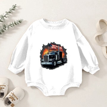 Discover American flag Peterbilt Baby Romper Sweatshirts