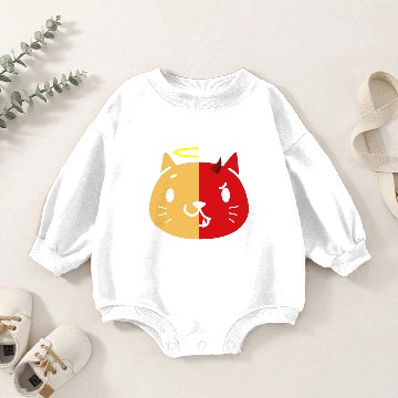 Discover Two Face Cat Angel And Devil Baby Romper Sweatshirts