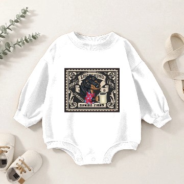 Discover Cute Dachshund & Coffee Stamp Baby Romper Sweatshirts