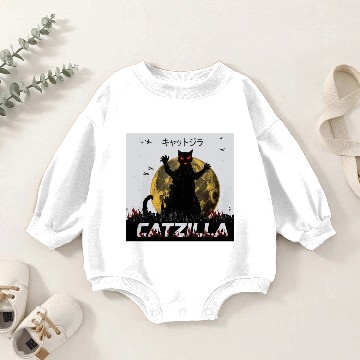 Discover Catzilla funny cat Baby Romper Sweatshirts design