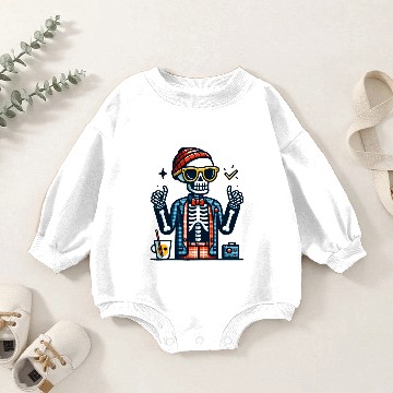Discover Preppy skeleton Baby Romper Sweatshirts