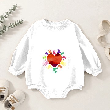 Discover Doula Birth Worker Heart Hands Baby Romper Sweatshirts