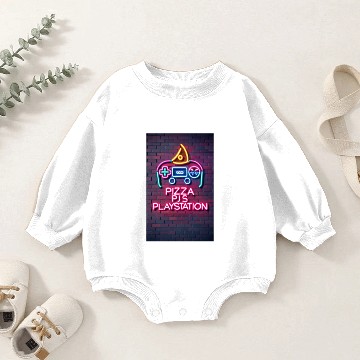 Discover Pizza PJs PlayStation Baby Romper Sweatshirts