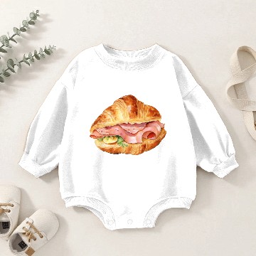 Discover Smoked Ham Croissant Baby Romper Sweatshirts