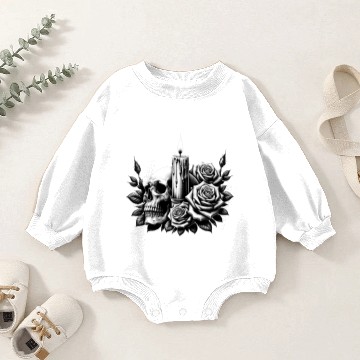 Discover Gothic Skull and Roses Graphic Art Baby Romper Sweatshirts