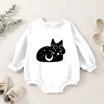 Discover Celestial Cat Baby Romper Sweatshirts
