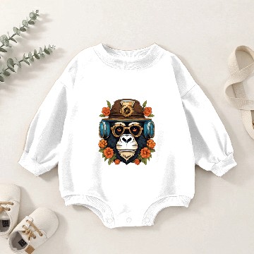 Discover Steampunk Gorilla Baby Romper Sweatshirts