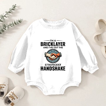 Discover Bricklayer Wit: Crafting Solid Handshakes Baby Romper Sweatshirts