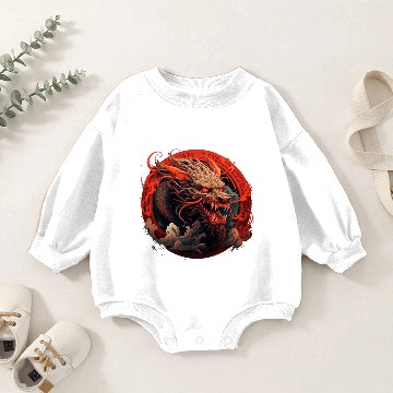 Discover Chinese Red Dragon Baby Romper Sweatshirts
