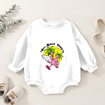 Discover no bad days flamingo surf Baby Romper Sweatshirts