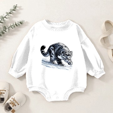 Discover Snow Leopard Leopard White Leopard Baby Romper Sweatshirts