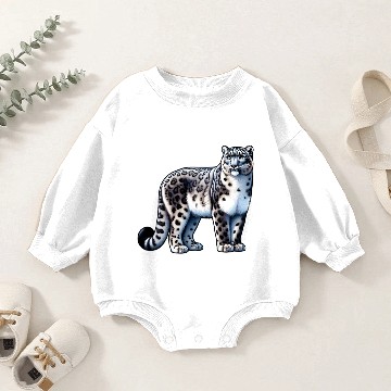 Discover Snow Leopard Leopard White Leopard Baby Romper Sweatshirts