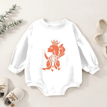 Discover Queen Hearts Playing Card Design 2 Color Vector Baby Romper Sweatshirts