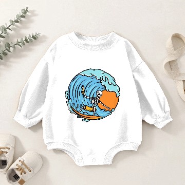 Discover Surfing Skeleton Baby Romper Sweatshirts