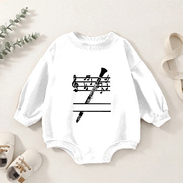 Discover Clarinet wind instrument space left Baby Romper Sweatshirts