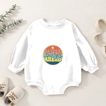Discover Blue Yellow Retro Simple Motivation Cute Baby Romper Sweatshirts 1