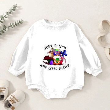 Discover Just A Boy Who Loves Easter Baby Romper Sweatshirts