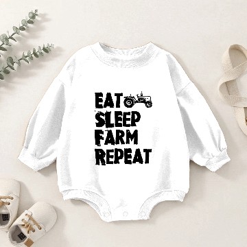Discover Tractor Eat sleep Farm Repeat Baby Romper Sweatshirts