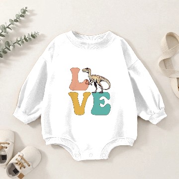 Discover LOVE Velociraptor Dinosaur Baby Romper Sweatshirts
