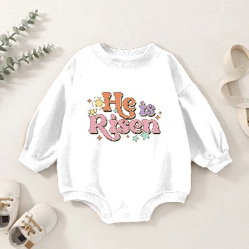 Discover Retro Easter He is risen Baby Romper Sweatshirts