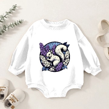 Discover Lilac Squirrel Baby Romper Sweatshirts