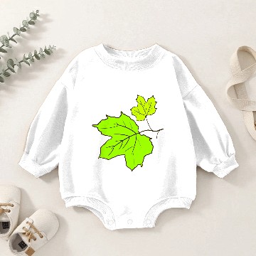 Discover Two maple leaves drawing. Hand drawn. Maple leaf. Baby Romper Sweatshirts
