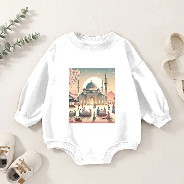 Discover Sakura Eid Japanese Style Celebration of Eid al Baby Romper Sweatshirts