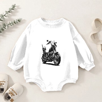 Discover Biker Poster - Motorcycle Skull Chopper Poster Baby Romper Sweatshirts