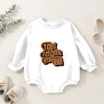Discover Total Solar Eclipse 2024 - Retro Baby Romper Sweatshirts