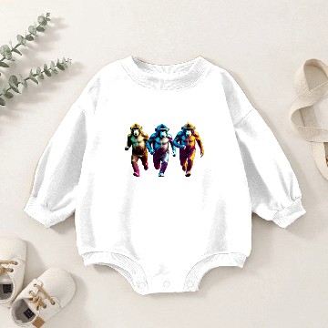 Discover monkey running Baby Romper Sweatshirts