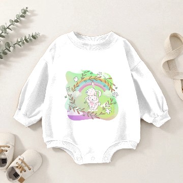 Discover Cute Funny Easter Egg Rabbit With Flower Frame Baby Romper Sweatshirts