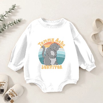 Discover Tummy Ache Survivor Cat Baby Romper Sweatshirts