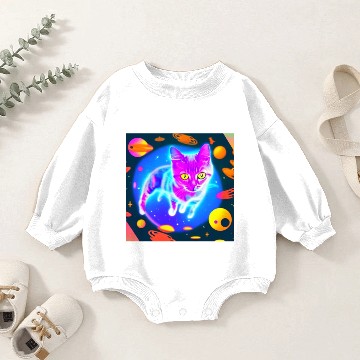Discover Cats in Space Baby Romper Sweatshirts