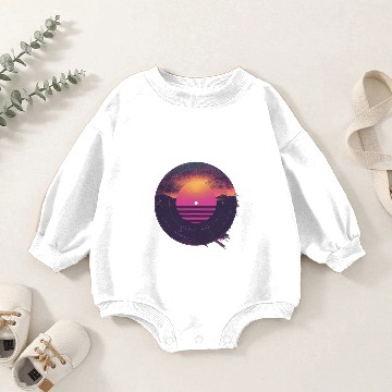 Discover Sunset Horizon Retro Vibes Baby Romper Sweatshirts
