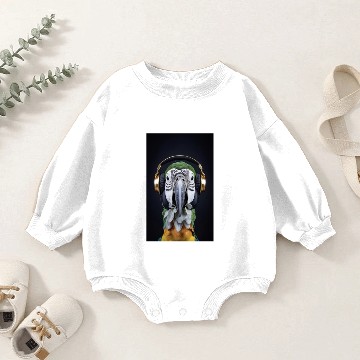 Discover Macaw listening to some tunes Baby Romper Sweatshirts