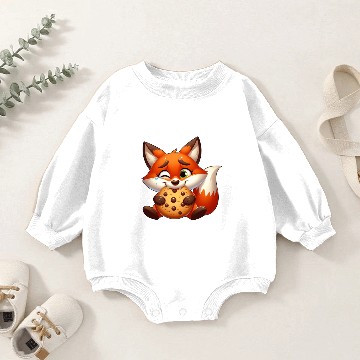 Discover Red Fox Cookie Sweet Dessert Biscuit Baby Romper Sweatshirts