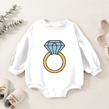 Discover Diamond Gemstone Ring Vector 3 Colors Baby Romper Sweatshirts
