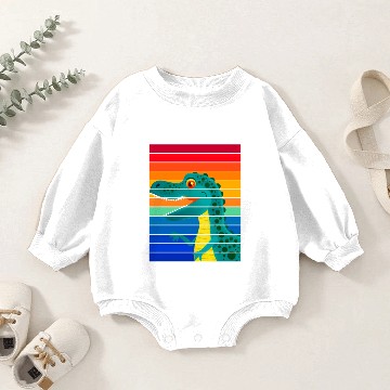 Discover Rainbow dinosaur Baby Romper Sweatshirts