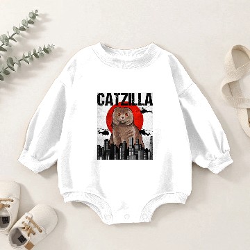 Discover Japanese Catzilla Scottish Fold Cat Baby Romper Sweatshirts