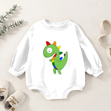 Discover Rainbow dinosaur Baby Romper Sweatshirts