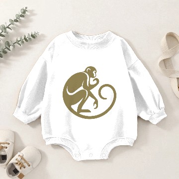 Discover Monkey Chimpanzee Silhouette Minimalist Baby Romper Sweatshirts