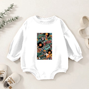 Discover Retro music pattern Baby Romper Sweatshirts