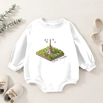Discover Geometric low poly Eiffel Tower Baby Romper Sweatshirts