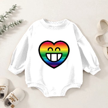 Discover Emoticon Grin Rainbow Heart Baby Romper Sweatshirts