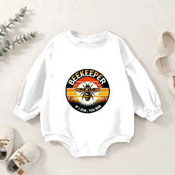 Discover Beekeeper: If I Run, You Run Baby Romper Sweatshirts