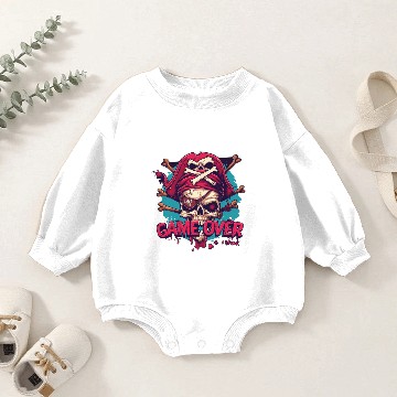 Discover Gaming Skull Pirate Game Over Baby Romper Sweatshirts