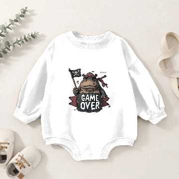 Discover Pirate Hippo Cartoon Fun, Game Over Baby Romper Sweatshirts