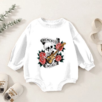 Discover Memento Mori Skeleton Playing Bass Baby Romper Sweatshirts