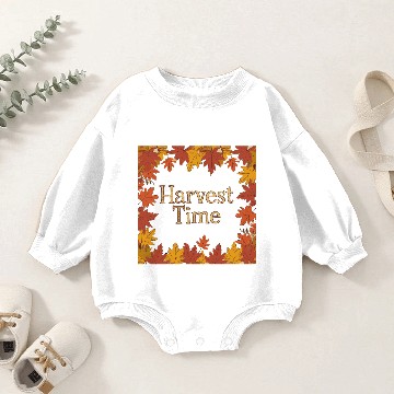 Discover Harvest Time Fall Leaves Baby Romper Sweatshirts